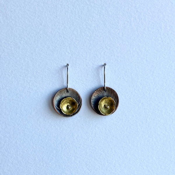 Brass flower earrings