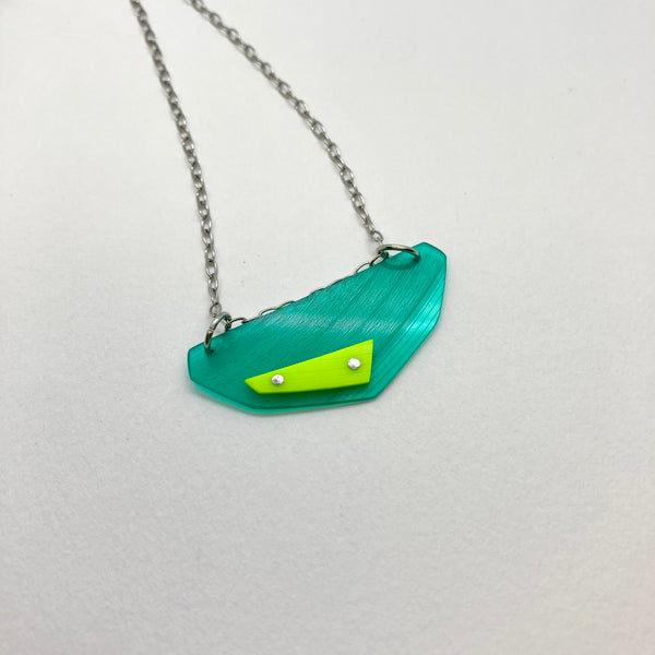 Green and neon riveted