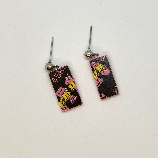 Label earrings