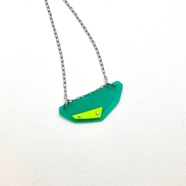 Green and neon riveted