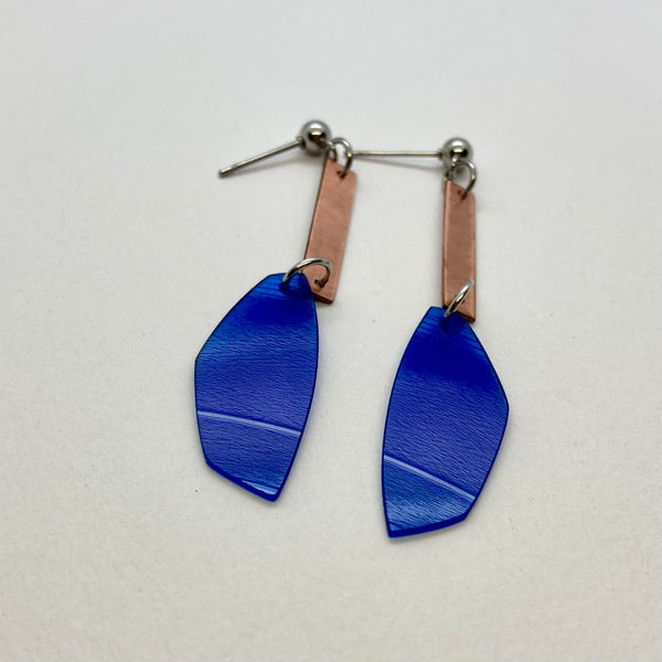 Blue copper earrings