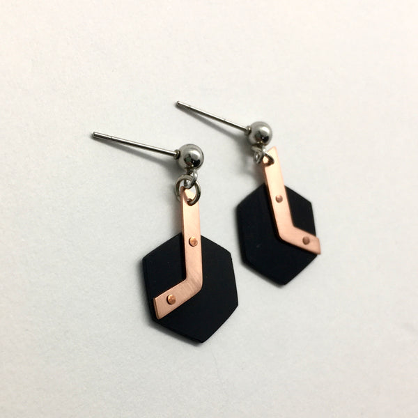Black copper hexagons