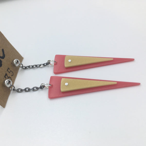 Riveted triangle earrings
