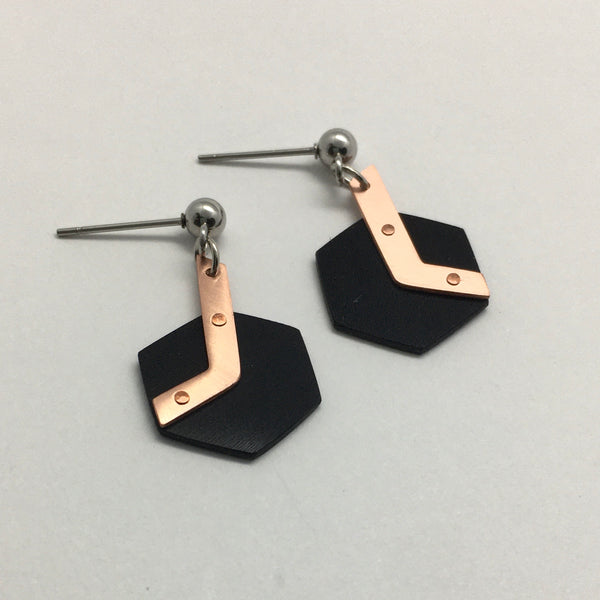 Black copper hexagons