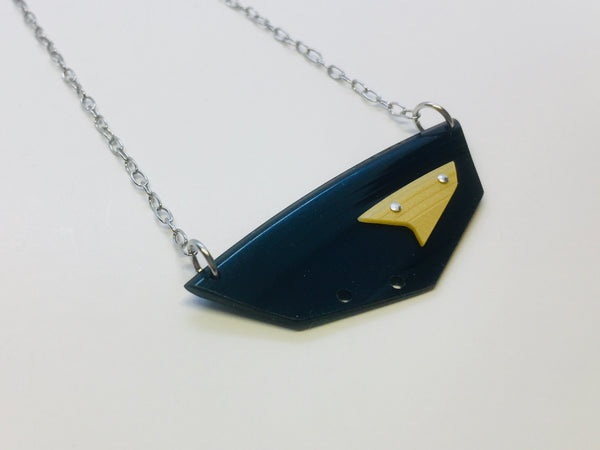 Black and gold riveted