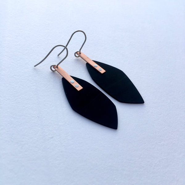 Black copper earrings