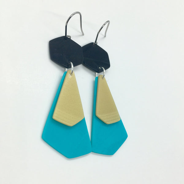 Large 3-colour earrings