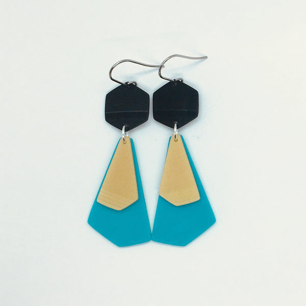 Large 3-colour earrings