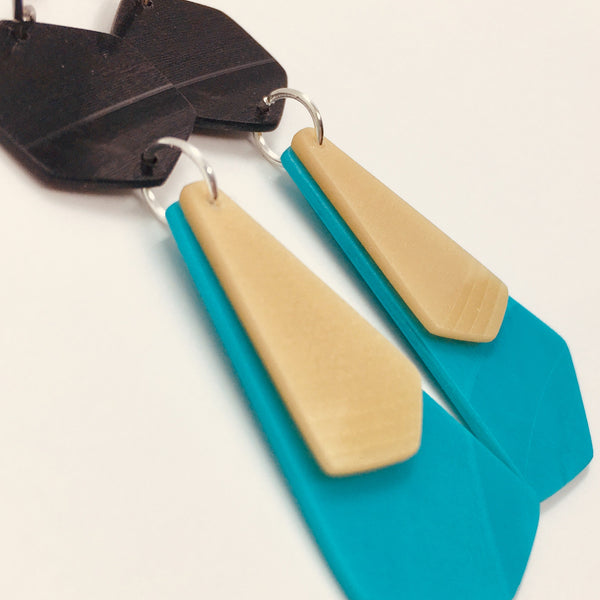 Large 3-colour earrings