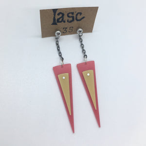 Riveted triangle earrings
