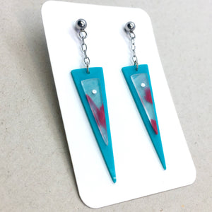 Riveted triangle earrings