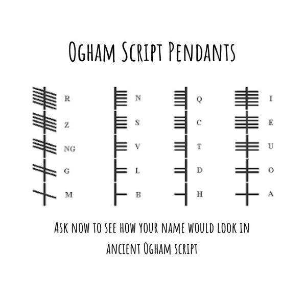 Ogham stained pendant