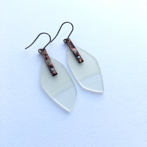 Clear copper earrings
