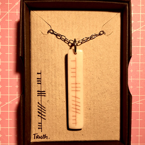 Ogham stained pendant
