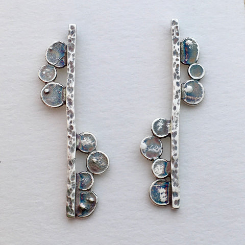 Hammered pebble earrings