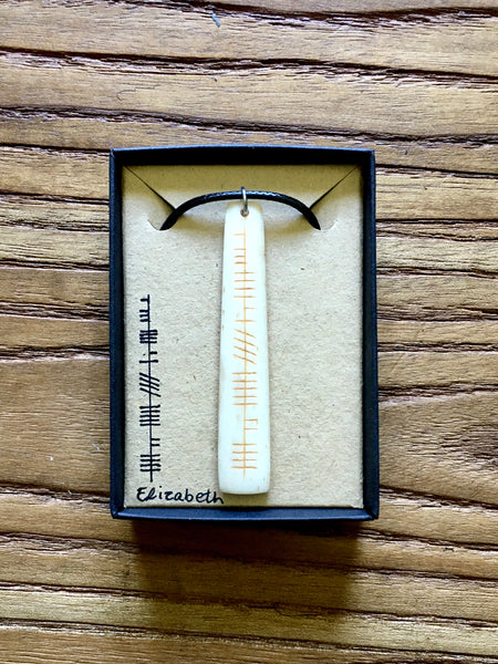 Ogham stained pendant