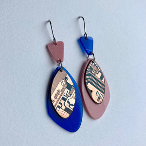 Mismatched vinyl earrings